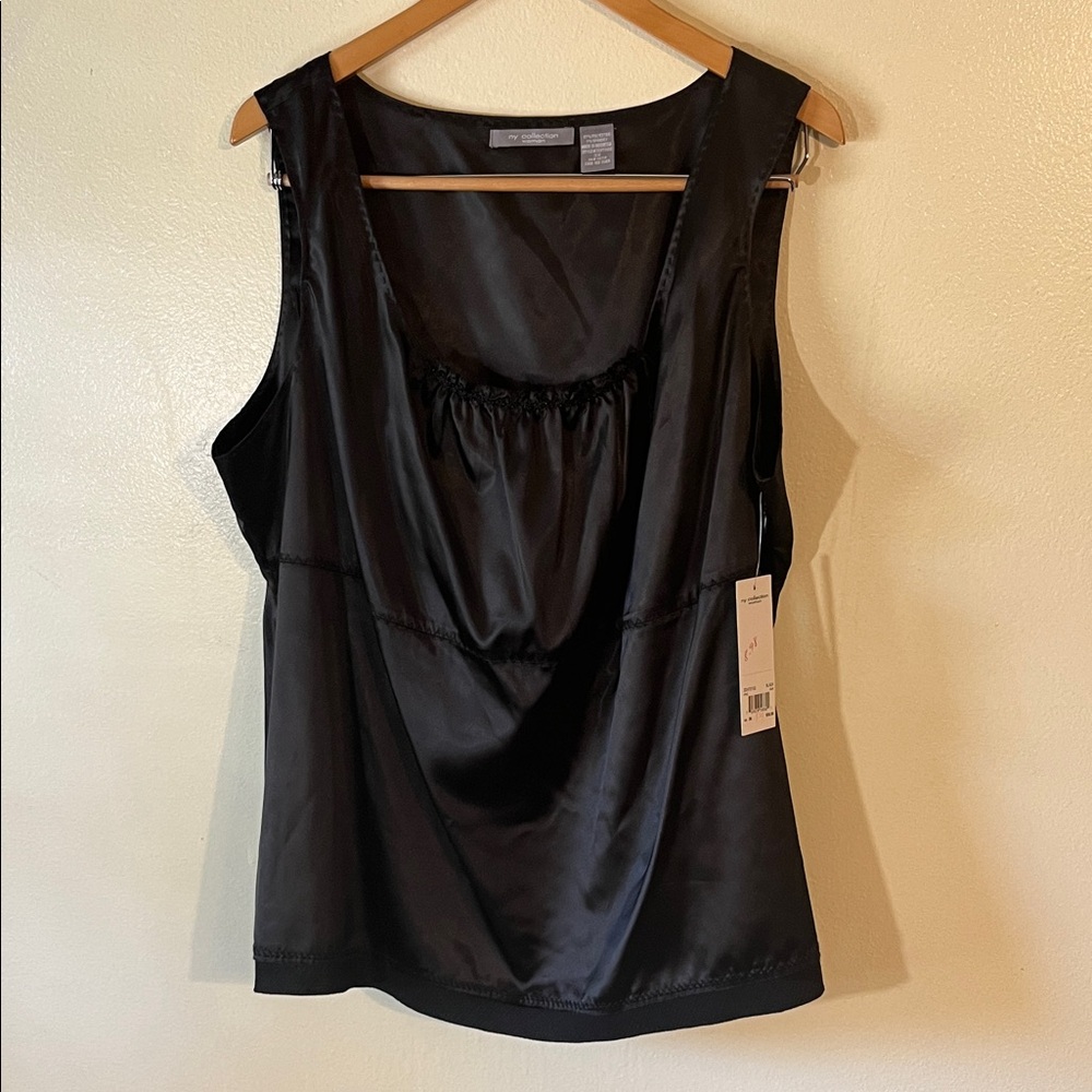 NY Collection Elegant Black Sleeveless Blouse